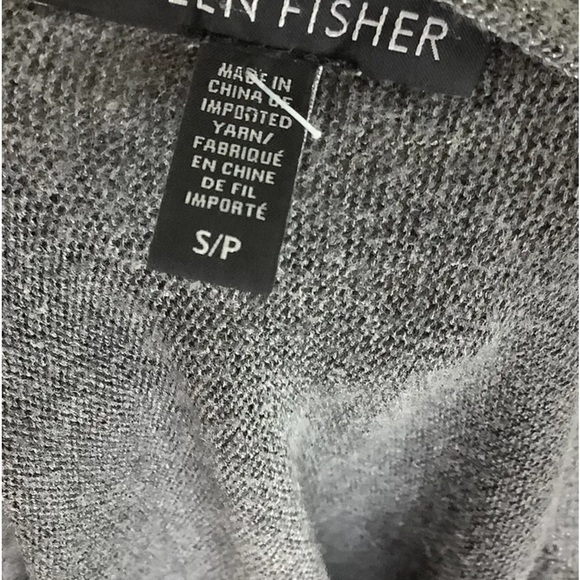 Eileen Fisher Sz S Metallic Thread Tunic Sweater Gray Tencel Organic Cotton - Picture 5 of 6